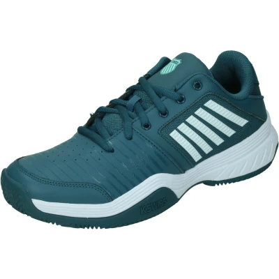 Afbeelding van K SWISS Court Express Tennisschoenen voor kleibanen, Heren, Maat: 47, Indian teal/white/aqua splash Leer en textiel