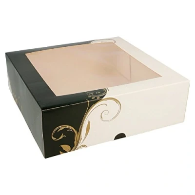 Afbeelding van García de Pou Thepack Classic 50 stuks bakdozen met venster, 250 g/m², 23 x 7,5 cm, wit, Nano Micro golfkarton