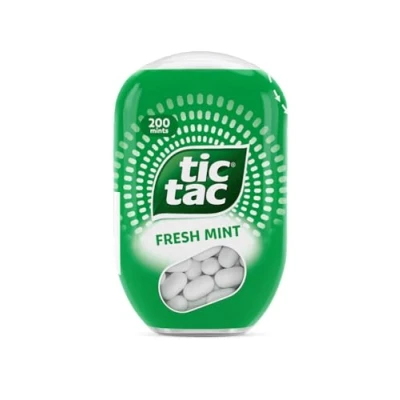 Afbeelding van Tic Tac Tacs verse muntsnoepjes voor feestzakken, verfrissing onderweg, doos met 8 x 200 munt