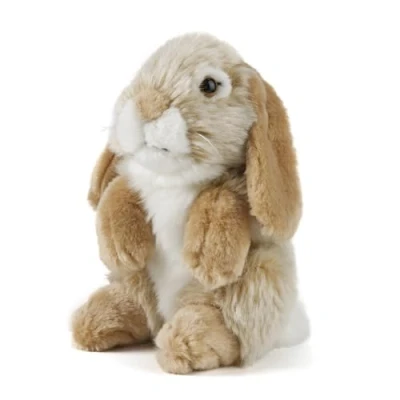 Afbeelding van Living nature knuffel hangoor konijn zittend bruin 18 cm