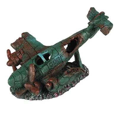Afbeelding van Aqua Della Gezonken Vliegtuig Aquarium Ornament 17x12.5x11 cm