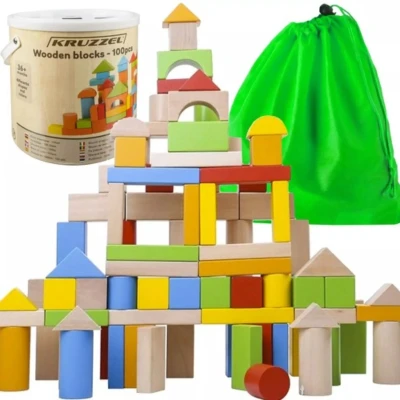 Afbeelding van Kruzzel Houten blokken 100 stuks. 22666