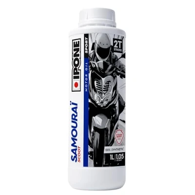 Afbeelding van IPONE Scoot Run 2 takt Scooterolie 100% Synthetisch Hoge Kwaliteit Anti Rookformule Aardbeigeur 1 Liter
