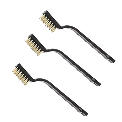 Afbeelding van Mini metalen borstel, 3 stuks borstels, roestvrijstalen draadreinigingsborstel voor gootsteen, lassen, ovenreiniging, roest