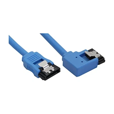 Afbeelding van SATA datakabel recht / haaks naar links rond SATA600 6 Gbit/s blauw 0,50 meter