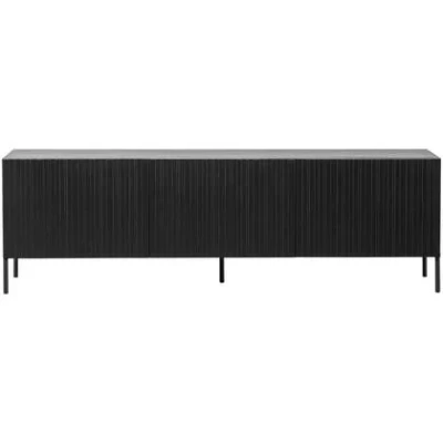 Afbeelding van WOOOD Grand Gravure TV Meubel Grenen Zwart 56x180x46