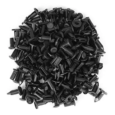 Afbeelding van 100 stuks kunststof klinknagels carrosserie, 8 mm gat Dia plastic bumper spatbord vasthoudclips, zwart