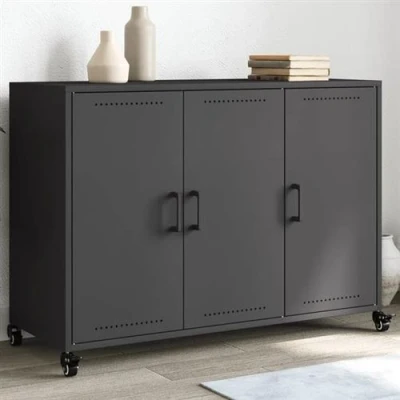 Afbeelding van Dressoir 100,5x39x72 cm koudgewalst staal zwart