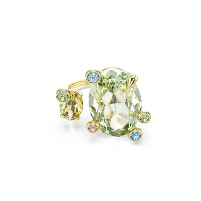 Afbeelding van Swarovski Open Gema ring, verschillende maten, meerkleurig, goudkleurig metaal