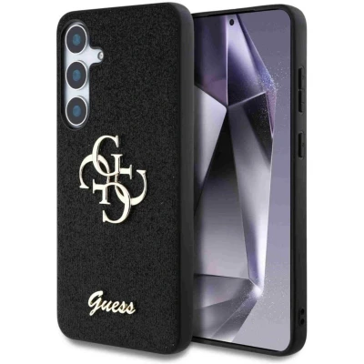 Afbeelding van Guess 4G Metal Logo Glitter Backcover voor de Samsung Galaxy S25 Black