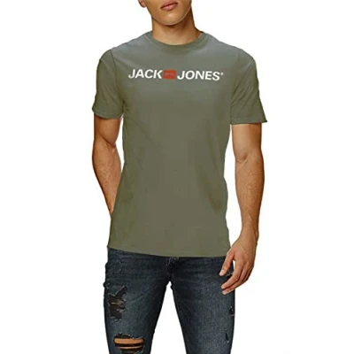 Afbeelding van Jack &amp; Jones Jjecorp Logo Tee Ss Crew Neck Noos Heren T shirt, Olijfgroen