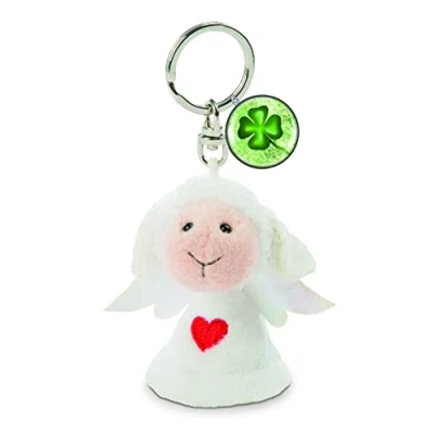 Afbeelding van Nici Sleutelhanger Klaverblad Junior 7 Cm Pluche Wit/groen