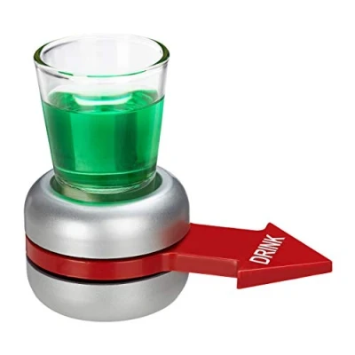 Afbeelding van Relaxdays drinkspel flesje draaien drankspel spin the bottle 2 cl shotglaasje