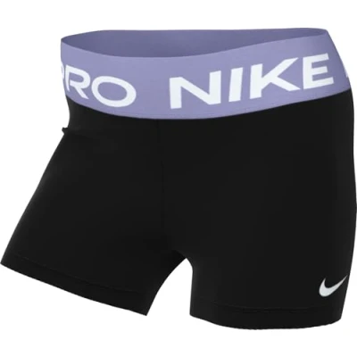 Afbeelding van Nike Performance Short Legging, Dames, Maat: Small, Black/lilac ice/white