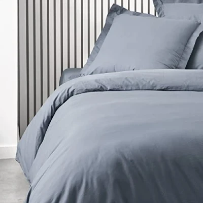 Image de Housse de couette Essential 240 x 260 cm 2 personnes 100% Coton uni Denim