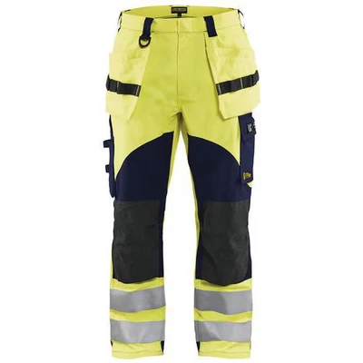 Image de Pantalon multinormes inhérent jaune fluorescent/marine