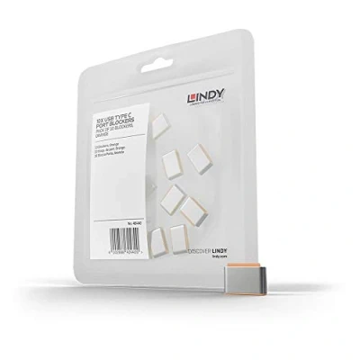 Afbeelding van LINDY USB C® poortsleutel Set van 10 stuks Oranje Zonder sleutel