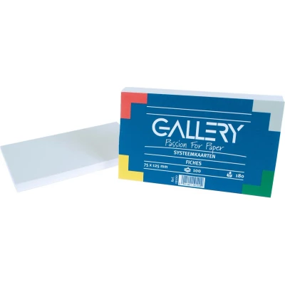 Afbeelding van Gallery Witte Systeemkaarten, Ft 7,5 X 12,5 Cm, Effen, Pak Van 100 Stuks Systeemkaart