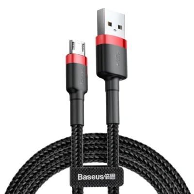 Afbeelding van Baseus Cafule kabel duurzame nylon USB / micro 2A 3M zwart en rood (CAMKLF H91)