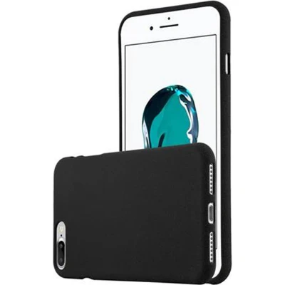 Afbeelding van Cadorabo Hoesje geschikt voor Apple iPhone 7 PLUS / 7S 8 in FROST ZWART Beschermhoes gemaakt van flexibel TPU silicone Case Cover