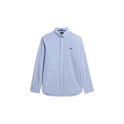 Afbeelding van Superdry Essentials Tailored LITE Overhemd, Heren, Maat: XXL, Micro ticking stripe indigo