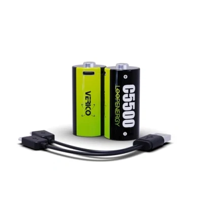 Afbeelding van Oplaadbare C batterij (baby) Verico LoopEnergy Li ion 1.5 V 3700 mAh 2 stuk(s)