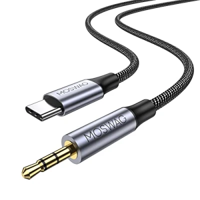 Afbeelding van MOSWAG USB C naar 2,5 mm audiokabel, hoofdtelefoonverlenging voor Bose QuietComfort SE, QCSE, QC45, QC35 II, QC35, QC25 kabel en meer poortdozen
