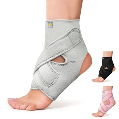 Afbeelding van Bracoo FS10 Enkelbandage multifunctionele en ademende compressie verstelbaar neopreen enkelbrace grijs L/XL