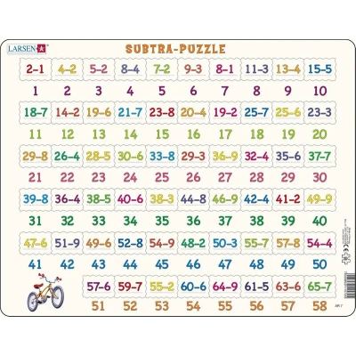 Afbeelding van Larsen Legpuzzel Maxi Leren Aftrekken 58 Stukjes