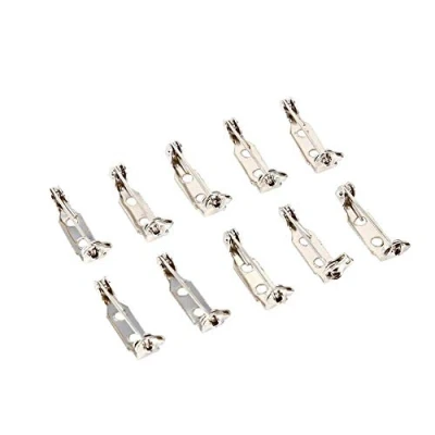 Afbeelding van Bars met veiligheidssluiting, 50 stuks, badgespen, veiligheidsspelden, pinsluiting 2 gaten, veilige rugsluiting voor sieraden, handwerk, zilver (20 mm)