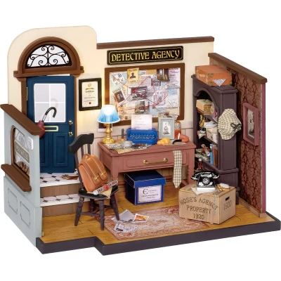 Afbeelding van Robotime Mose&#039;s Detective Agency DG157 DIY miniatuurhuisje Miniatuur Poppenhuis Knutselen