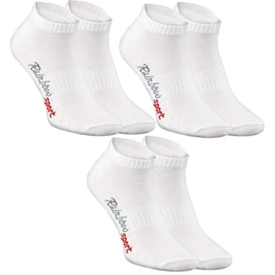 Afbeelding van Rainbow Socks Sportsokken voor dames en heren, kort, kleurrijk, 3 paar, x wit