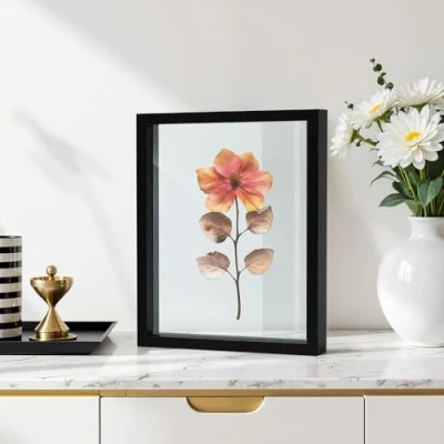 Afbeelding van Afuly fotolijst 13 x 18 10 15 20 cm met zwevend of 25 zonder zwart hout glas dubbel desktop muur geschenken