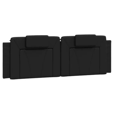 Image de vidaXL Coussin de tête lit noir 160 cm similicuir