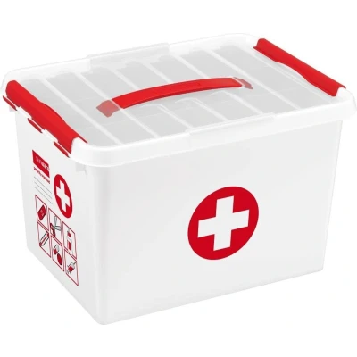 Afbeelding van Sunware Q Line First Aid Opbergbox 22 Liter Wit Rood Opbergboxen &amp; Kratten