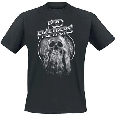 Afbeelding van Foo Fighters Bearded Skull Heren T shirt L Zwart