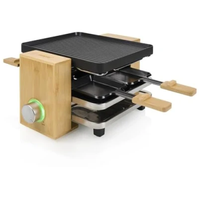 Image de Princess appareil à raclette Pure 4 personnes Finitions bambou Plaque réversible grill &amp; Teppanyaki 800 W