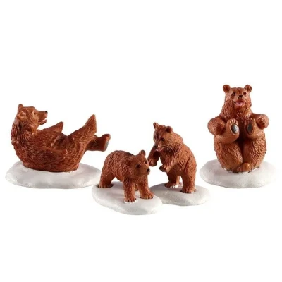 Afbeelding van Bear family snow day, set of 4 LEMAX