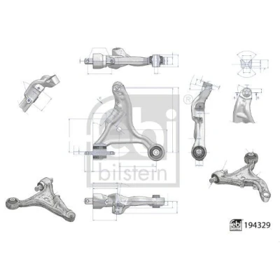 Afbeelding van FEBI BILSTEIN 194329 Draagarm met lagers Vooras, Links Driehoeksdraagarm Aluminium VOLVO: S60 I, V70 2