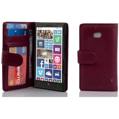 Afbeelding van Cadorabo Hoesje geschikt voor Nokia Lumia 929 / 930 in BORDEAUX PAARS Beschermhoes met magnetische sluiting en 3 kaartsleuven Book Case Cover Etui