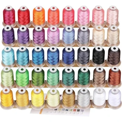 Afbeelding van New brothread 40 Brother Kleuren Polyester Machine Borduurgaren Kit 500M (550Y) Elke Spoel Voor Babylock Janome Singer Pfaff Husqvarna Bernina Borduren en Naaimachines