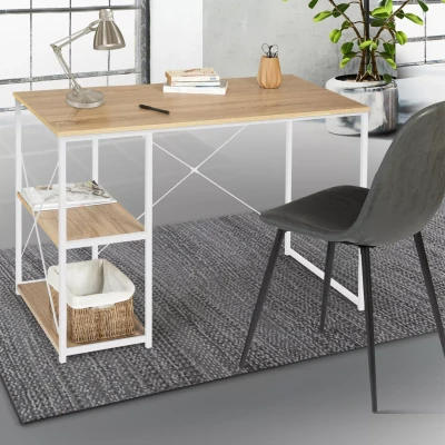 Image de Bureau droit DETROIT design industriel métal blanc
