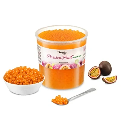 Image de INSPIRE FOOD bubble tea Perles Fruit de la Passion tea, perle tapioca pour 100% vegan et sans gluten, colorant artificiel, 3.2 kg