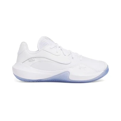Afbeelding van Under Armour Lockdown 7 LOW Basketbalschoenen, Heren, Maat: 41, White/metallic silver Imitatieleer/ textiel