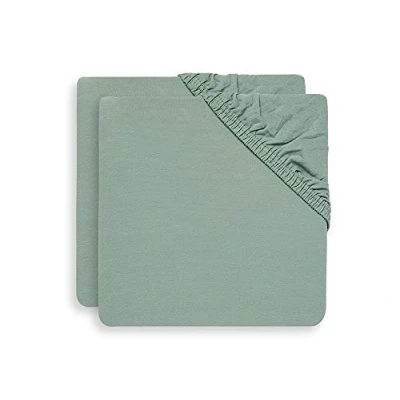 Image de Jollein Drap housse Matelas Boxed Jersey 75x95cm Ash Green 2 pièces