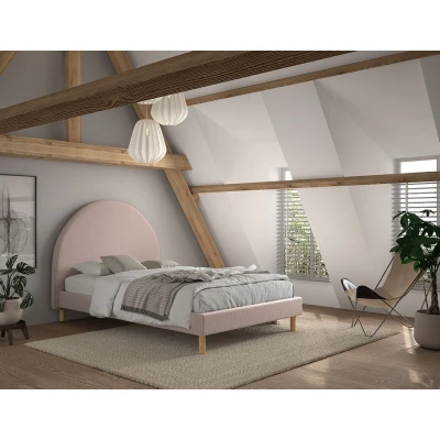 Afbeelding van KidsOnly Moon Roze Bouclé Bed 140 x 200 cm