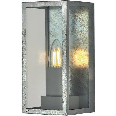 Afbeelding van Box II buitenwandlamp, zilverkleurig, glas, E27, IP44