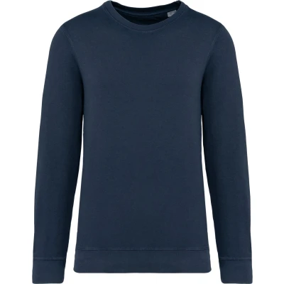 Afbeelding van Native Spirit Ecologische uniseks sweater met ronde hals French Terry NS414 Washed Navy Blue