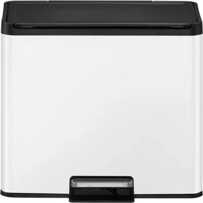 Afbeelding van EKO Essential 2 Recycler pedaalemmer 20+9 ltr, Steel Polypropylene wit