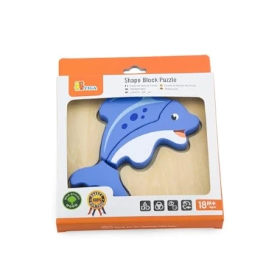 Afbeelding van Viga Toys Vormenpuzzel Dolfijn